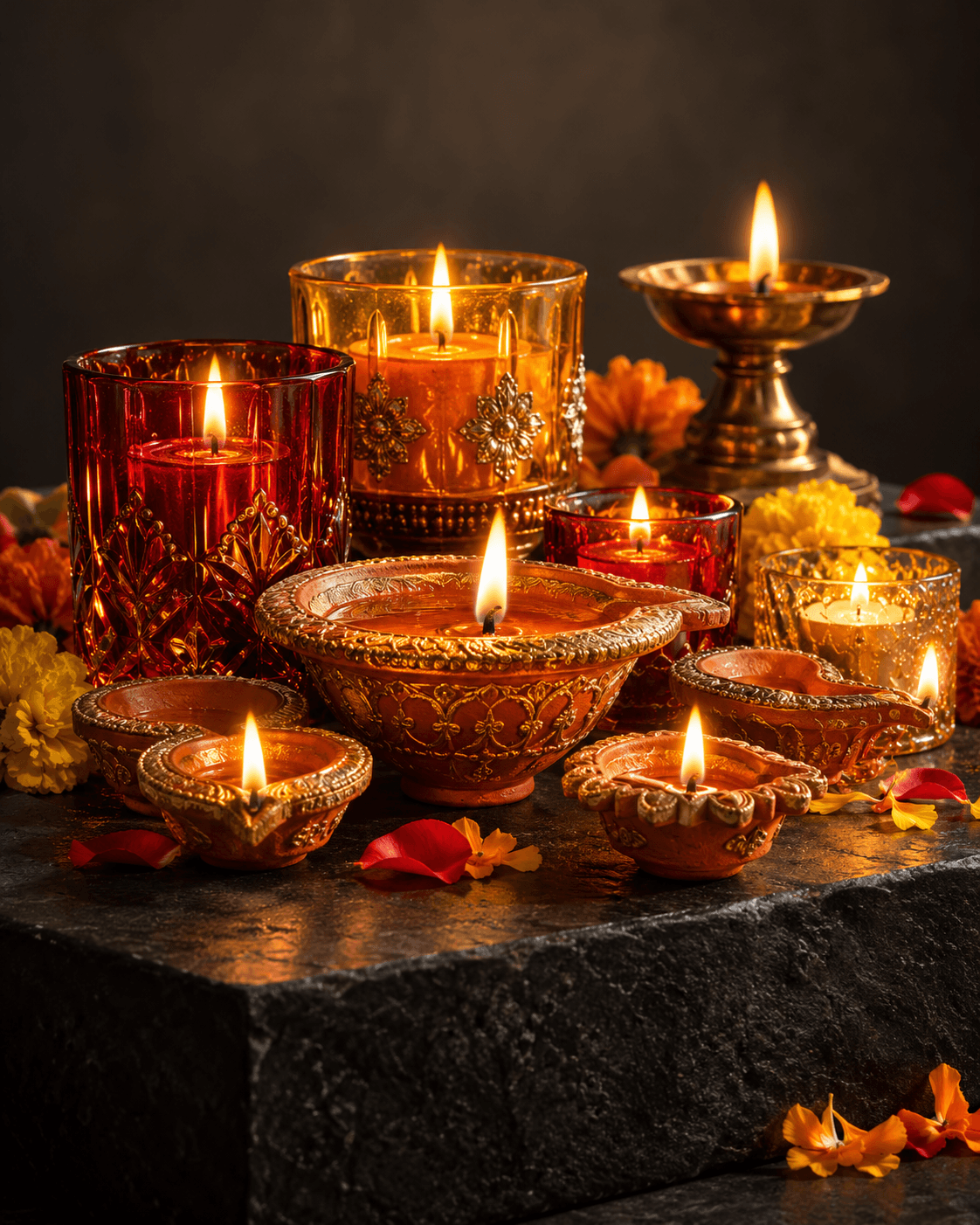 The Shubh Deepavali 66-Piece Artisanal Lighting Collection